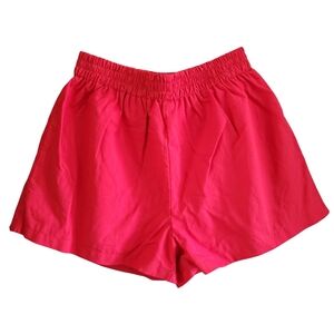 NWOT Commense Red‎ Cotton Linen Blend Elasticated Waist Shorts Size Small
